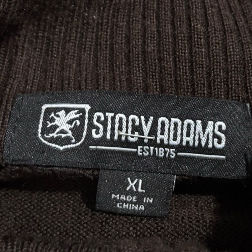VTG Stacy Adam’s Brown and Tan Patchwork Sweater-size XL - Picture 5 of 5